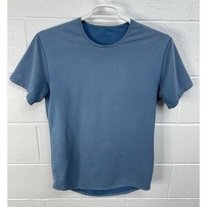 BYLT Drop Cut Lux T-Shirt Mens Medium Blue Stretch Fitted Casual Tee